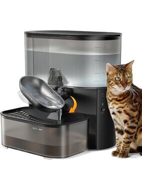 Wireless Cat Water Fountain - No Filters, 3.5L Stainless Steel Pet Dispenser